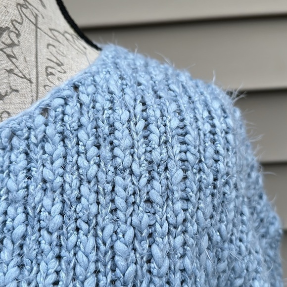 SIMPLY Noelle Chunky Eyelash Knit Tunic Sweater - Baby Blue - Picture 4 of 13